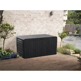KETER Marvel Plus Aufbewahrungsbox, 270L Fassungsvermögen, wetterfest & langlebig, Sitzgelegenheit für 2 Personen, Grau, ideal für Garten, Terrasse & Balkon