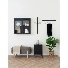 VCM Hängevitrine Brisbane 80 x 18 x 80 cm Schwarz