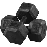 Yaheetech Hex-Kurzhanteln-Set, Sechskant-Kurzhanteln für Krafttraining im Heimtrainingsraum, Schwarz, (im Paar erhältlich) 2x8kg
