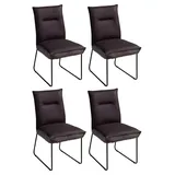 G + K Polsterstühle 4er Set DOSSO, Braun - Schwarz - Webstoff - Metall - mit Steppung - 4er Set