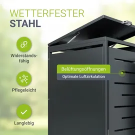 Juskys Mülltonnenbox Arel 4er 264 x 116 x 80 cm Anthrazit