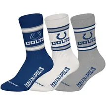 NFL Indianapolis Colts 3pk Huddle Crew Socks, 43-46