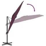 vidaXL Ampelschirm mit Aluminium-Mast Bordeauxrot 400x300 cm