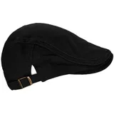 dy_mode Schiebermütze Herren Flatcap Unisex Schiebermütze in Unifarben Schirmmütze in Unifarbe, mit seitliche Verstellriemen schwarz