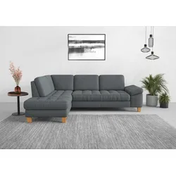 Ecksofa SIT & MORE "Westham L-Form", grau, B:261cm H:88cm T:179cm, 100% Polyester, Sofas, mit Ottomane, mit oder ohne Bettfunktion, Bettkasten, Verstellung