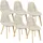 [en.casa] Esszimmerstuhl Kopparberg Stoffbezug Buche beige 6er Set