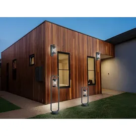 meineWunschleuchte LED Außenwandleuchte Anthrazit Landhausstil Wand-Laterne zur Fassadenbeleuchtung