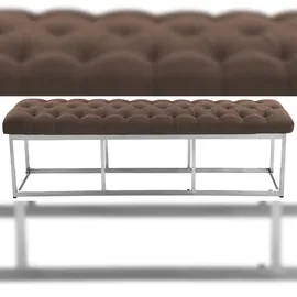 CLP Sitzbank Amun Stoff Edelstahl braun/150 cm