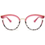 AOOLIA Runden Lesebrille Damen, TR90 Klare Sicht Männer Frauen Lesebrille Lesehilfe, Blaulichtbrille Sehhilfe Lesebrillen (Rosa, 3.5, x)
