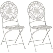Beliani Scafa Gartenstuhl 45 x 45 x 94 cm weiß 2 St.