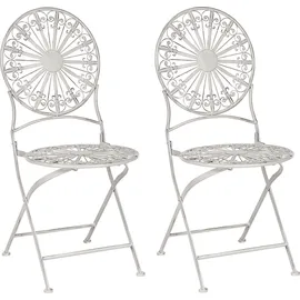 Beliani Scafa Gartenstuhl 45 x 45 x 94 cm weiß 2 St.