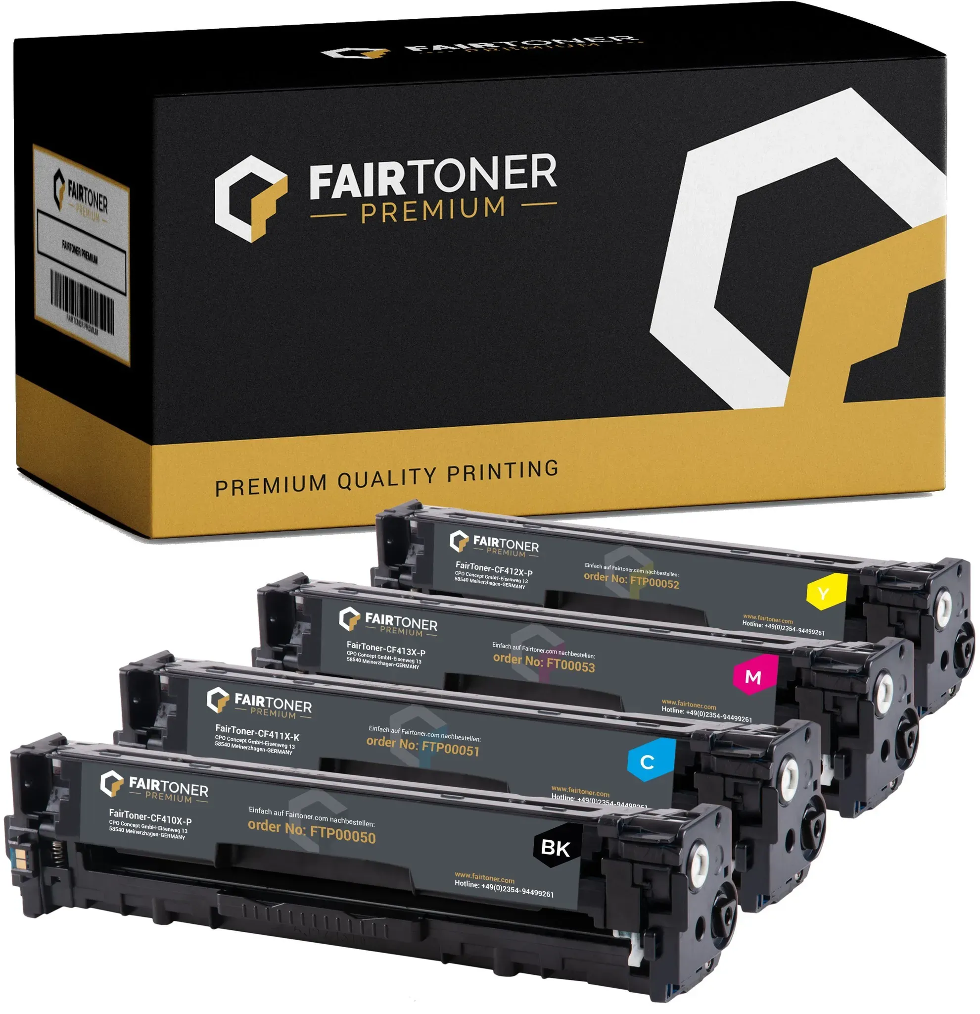 Premium 4er Multipack Set Kompatibel für HP CF410X-CF413X Color LaserJet Pro MFP M 477 fnw Toner