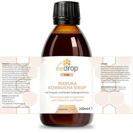 bedrop Manuka Kombucha Sirup mit Propolis und feinem Salbeigeschmack Flüssig 200 ml