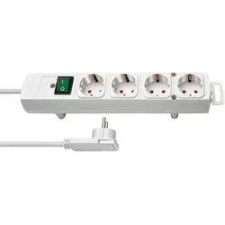 Comfort-Line Plus Steckdosenleiste, Flachstecker, breite Abstände, 4-fach, weiß