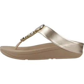 FitFlop Halo Bead-Circle Metallic Toe-Post Sandals Metallic Light Beige, 40 EU