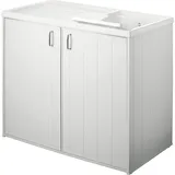 Cr Waschtrog mit Unterschrank mit 2 Türen, LxBxH: 1009x600x925mm