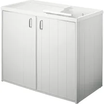 Cr Waschtrog mit Unterschrank mit 2 Türen, LxBxH: 1009x600x925mm