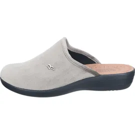 FLY FLOT Damen Pantoffel Hausschuh mit samtig weicher Haptik und Lederdecksohle, Größe:40 EU, Farbe:Beige - 40
