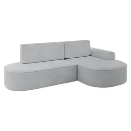 altdecor Eckcouch Samt mit Schlaffunktion 2-Sitzer Grau