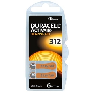 Duracell 6er-Pack Hörgeräte-Batterien DA312 / PR41
