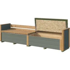 Weka Sitztruhe optionale Erweiterung für Gartenhaus Killarney Graugrün 50 x 63 x 235 cm