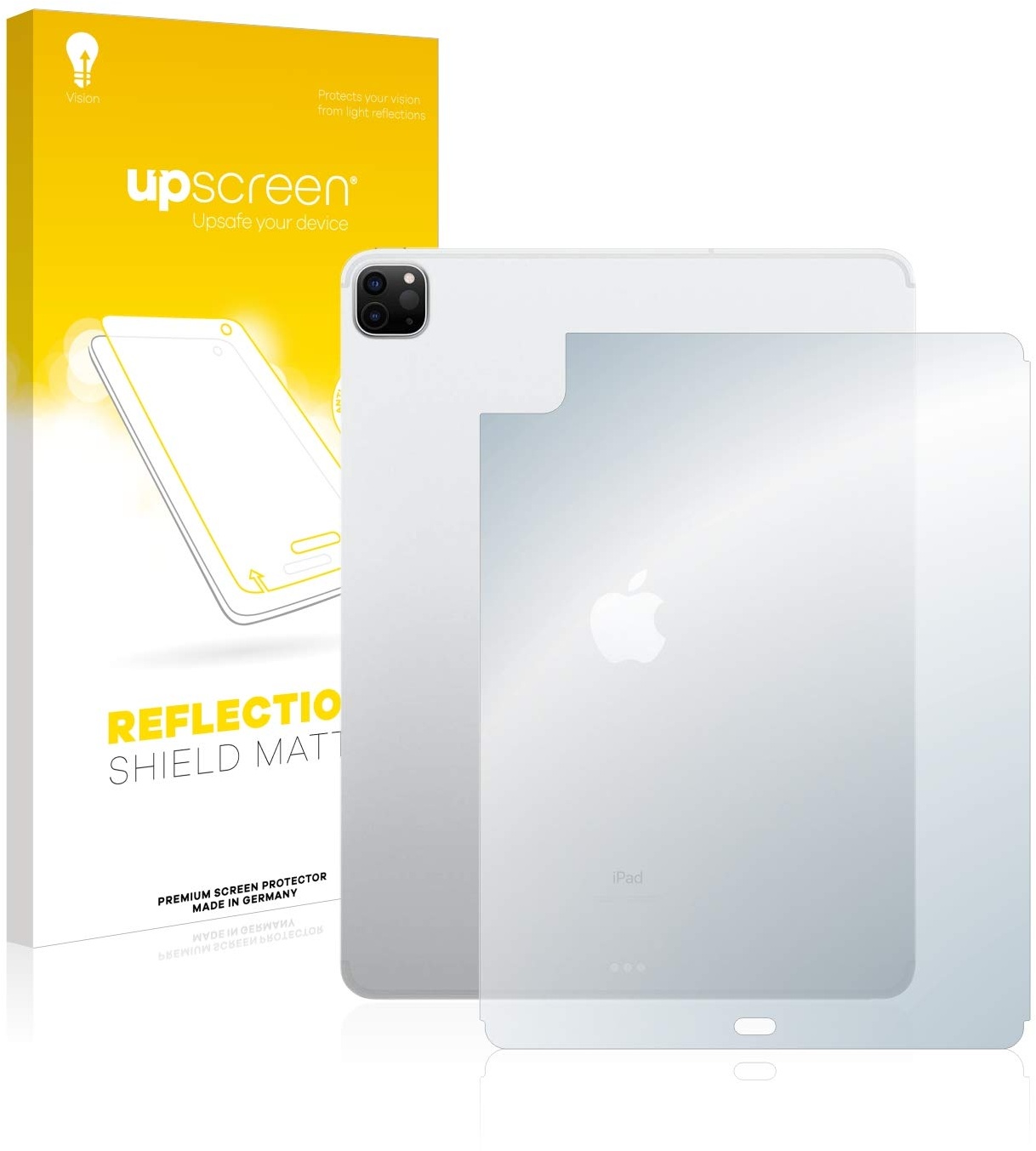 upscreen Entspiegelungs-Schutzfolie für Apple iPad Pro 12.9" WiFi 2020 (Rückseite, 4. Gen.) Displayschutz-Folie Matt [Anti-Reflex,