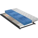 Dieter Knoll Matratzenset, Holz, 2-teilig, Birke, Buche, H2, 5-Zonen, Höhe ca. 18 cm, 90x190 cm, Austria Gütezeichen, Made in Austria, Oeko-Tex® Standard 100, Qualität aus Österreich, Über- und Sondergrößen erhältlich, Bezug abnehmbar/waschbar, für Hausstauballergiker geeignet, wendbar, verstellbare Lattenroste atmungsaktiv, schadstoffgeprüft, alternative Größen rundum abnehmbar, ohne Klebstoffe,Über- Schulterabsenkung, bewegliche Leistenlagerung, Federleisten mit Duokappen, nicht verstellbar, erhältlich, Schlafzimmer, Matratzen Shop, Matratzensets