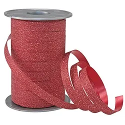 PRÄSENT Geschenkband POLY GLITTER Glitter rot 10,0 mm x 100,0 m