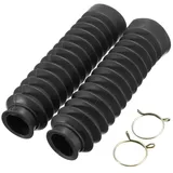 Alamor Paar Motorrad Gummi Front Gabelschutz Gamaschen Stiefel Gamasche 4 Farben-Schwarz