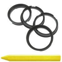 4X Zentrierringe 72,6 x 63,4 mm Dunkelbraun Felgen Ringe + 1x Reifen Kreide Fett Stift