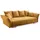 luma-home Big Sofa B242/T131/H90 cm mit Schlaffunktion, Stauraum, Armlehnenverstellung, Lounge Couch mit Federkern und Wellenunterfederung, Liegefläche 168x199 cm, Bezug Cord Gold Ockergelb