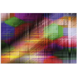 Alu-Dibond-Druck ARTLAND "Bunte Linien II", bunt (farbe bild(er): bunt), B:90cm H:60cm, Alu Dibond, Bilder, für Innen- und Außenbereich geeignet, Outdoorbild