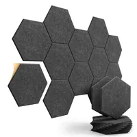 Hexagon Akustikplatten Selbstklebend 12 Stück Schalldämmung Schallschutz Wand hoher Dichte Akustikschaumstoff für Wand Decken Holz & Tür Schallabsorber Akustikplatte 30×26×0.9cm
