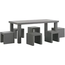 Beliani Gartentisch Set Beton Grau 6-Sitzer TARANTO