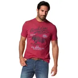 Arizona T-Shirt Kurzarm, melierte Optik, Rundhals, aus Baumwollmischung rot XL (56/58)