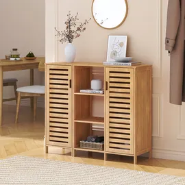 [en.casa] Hakseri Beistellschrank 87x99x33 cm Bambus Natur/beige