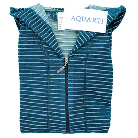 Aquarti Bademantel Aquarti Streifenmuster Smaragdgrün XL