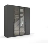 Rauch »Kleiderschrank Schrank Garderobe SKAT SHINE mit hochwertigem,«, transparentem Grauglas inkl. umfangreichem Zubehör MADE IN GERMANY