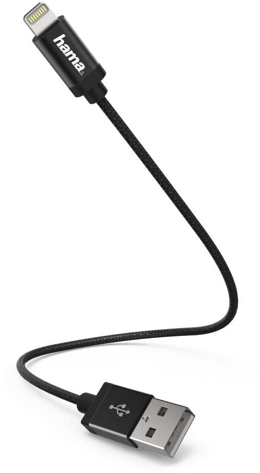 Hama iPhone/iPad Datenkabel/Ladekabel [1x USB 2.0 Stecker A - 1x Apple Lightning-Stecker] 20.00cm Sc Schwarz