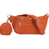 Samantha Look Gürteltasche, echt Leder, Made in Italy, orange