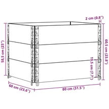 vidaXL Paletten-Aufsatzrahmen 3 Stk. Braun 80x60 cm Massivholz Kiefer