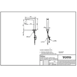 TOTO Automatikarmaturenauslauf Eckig Chrom