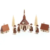 Rudolphs Schatzkiste Tischdeko Kurrende BxHxT(Kirche) ca 7x11x7 cm NEU Kurrende Kirche Weihnachten singen Sänger Sternträger Seiffen Erzgebirge Gotteshaus