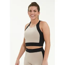 Sport-BH ENDURANCE "Gaciao", Damen, Gr. L, schwarz (schwarz, beige), 72% Nylon, 28% Elasthan, mehrfarbig, BHs, aus feuchtigkeitsregulierendem Material
