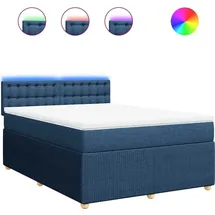 vidaXL Boxspringbett 140 x 200 cm Blau