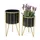 DanDiBo Ambiente Blumenhocker 2er Set Rund 96039 40 x 40 cm Gold Schwarz