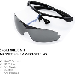 Yeaz, Unisex, Sportbrille, SUNUP (Schwarz), Grau