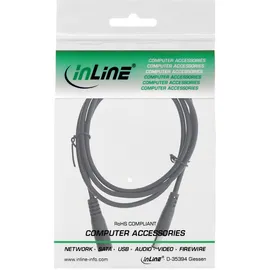 InLine Verlängerungskabel, DC Stecker 5,5x2,1mm, schwarz, 1m