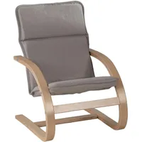 Home4You Kindersessel 44 x 60 x 48 cm Birke massiv braun/taupe