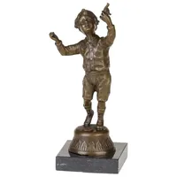 Aubaho Bronzeskulptur Junge Vogel im Antik-Stil Bronze Figur Statue